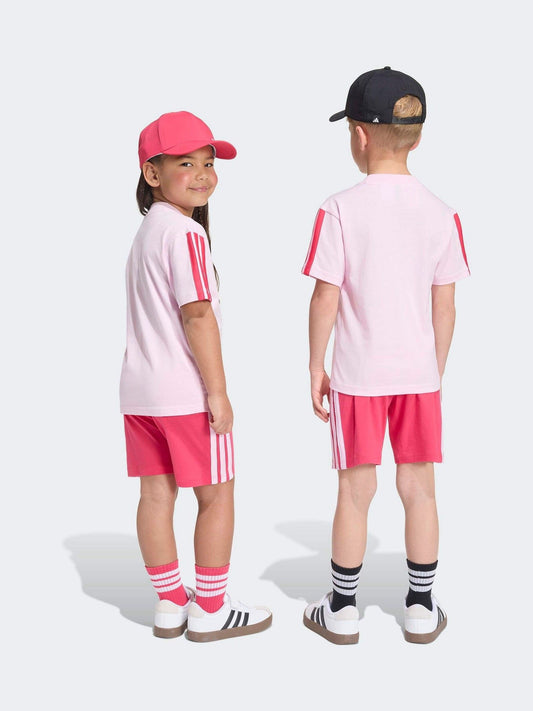 Dsiney Kidz - adidas Pink 3 Stripe Little Kids Top and Shorts Set image 2
