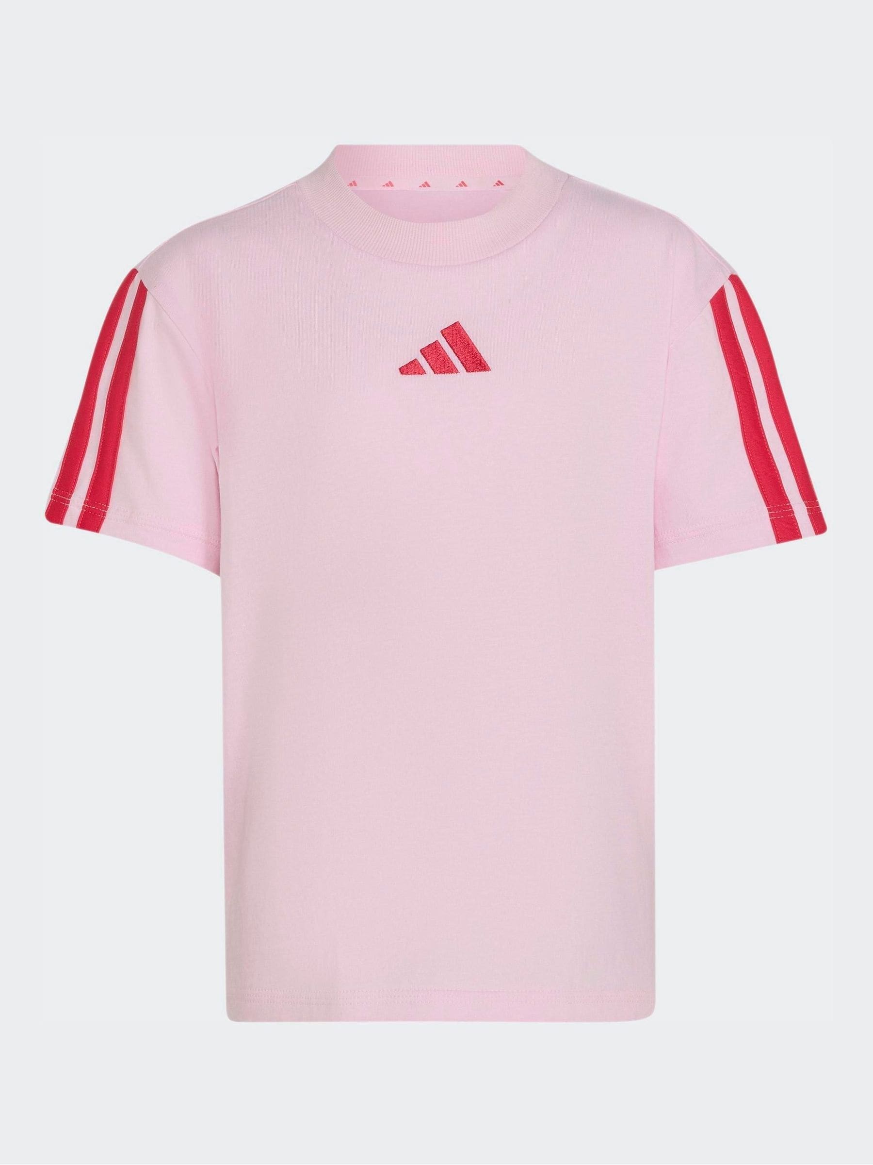 Dsiney Kidz - adidas Pink 3 Stripe Little Kids Top and Shorts Set image 3