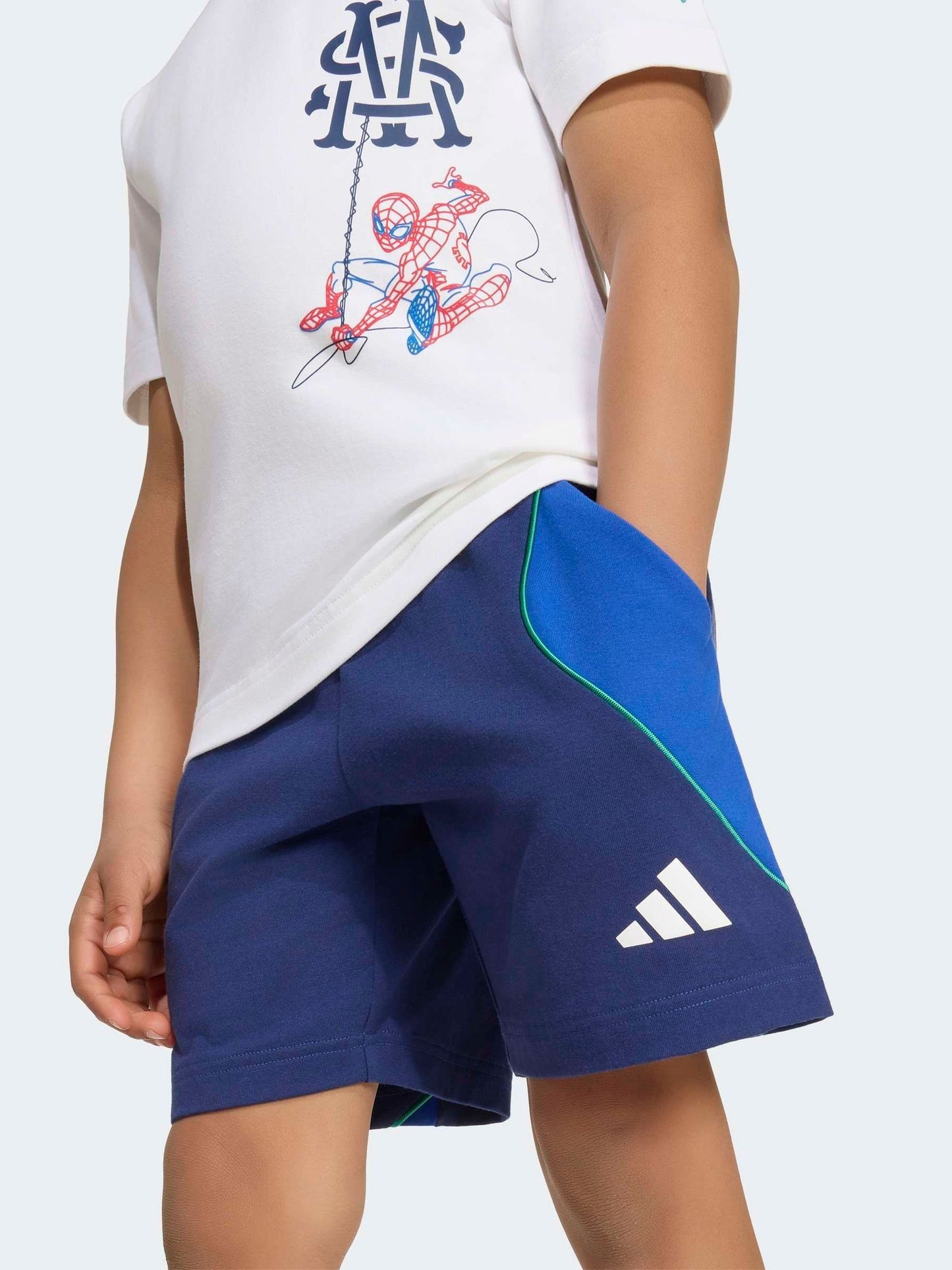 Dsiney Kidz - adidas White Marvel Spider-Man T-Shirt and Short Set image 3
