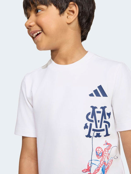 Dsiney Kidz - adidas White Marvel Spider-Man T-Shirt and Short Set image 5