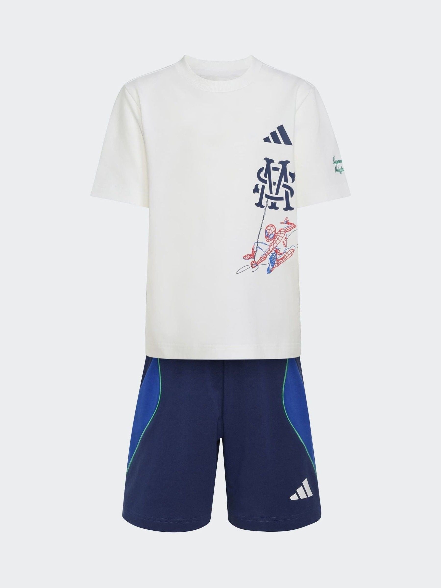 Dsiney Kidz - adidas White Marvel Spider-Man T-Shirt and Short Set image 6