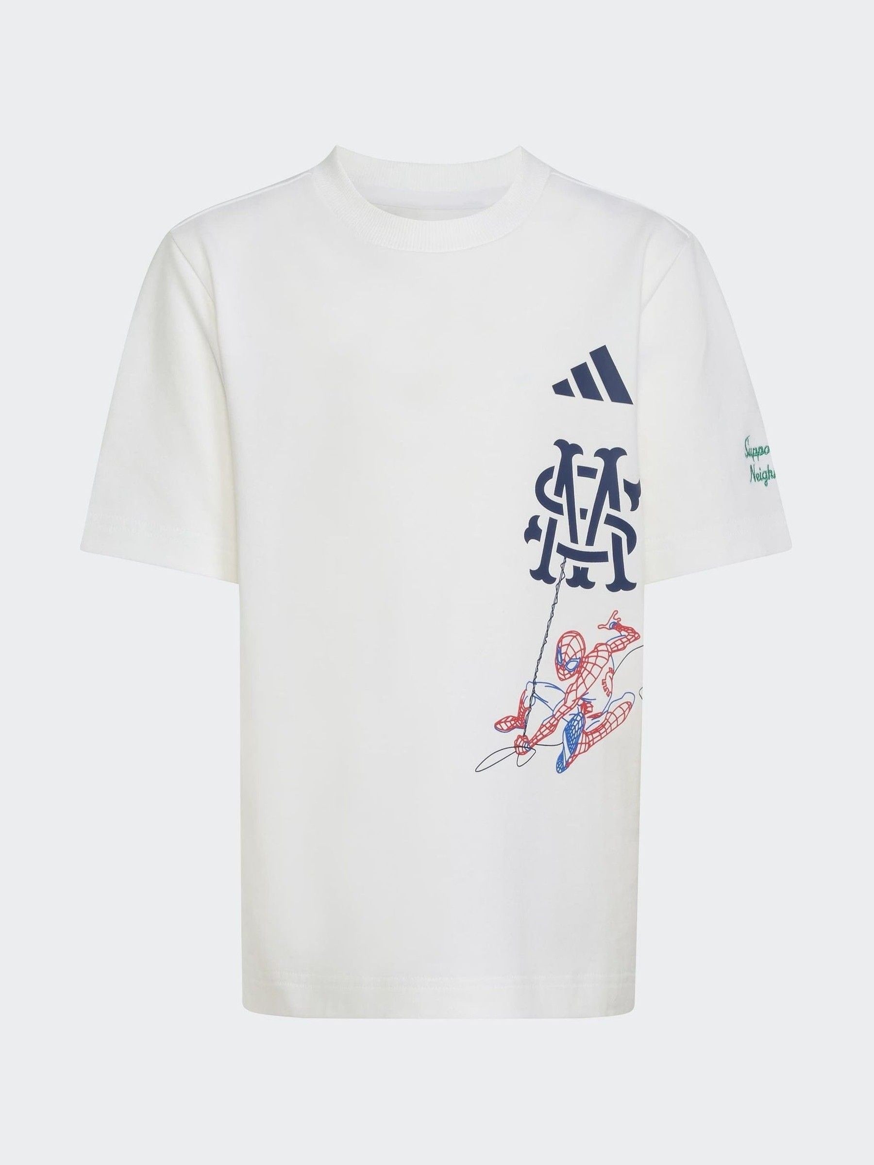 Dsiney Kidz - adidas White Marvel Spider-Man T-Shirt and Short Set image 7