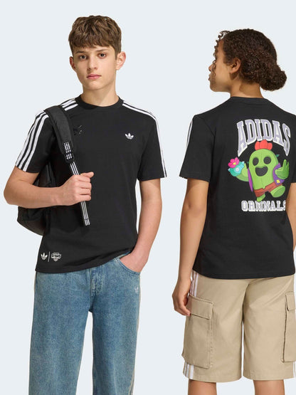 Dsiney Kidz - adidas Originals Black Brawl Stars 3 Stripe T-Shirt image 1