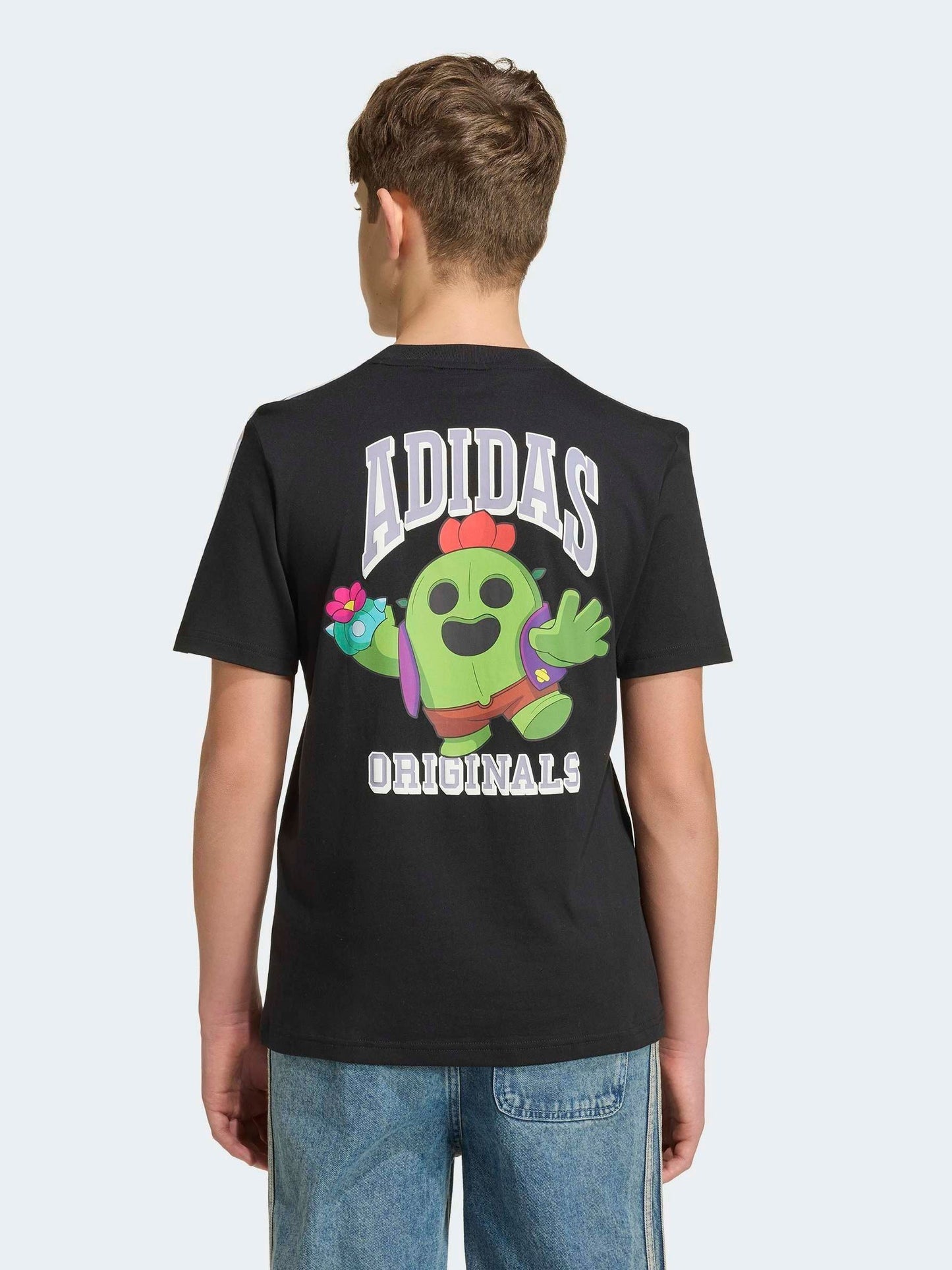 Dsiney Kidz - adidas Originals Black Brawl Stars 3 Stripe T-Shirt image 2