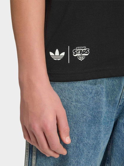 Dsiney Kidz - adidas Originals Black Brawl Stars 3 Stripe T-Shirt image 5
