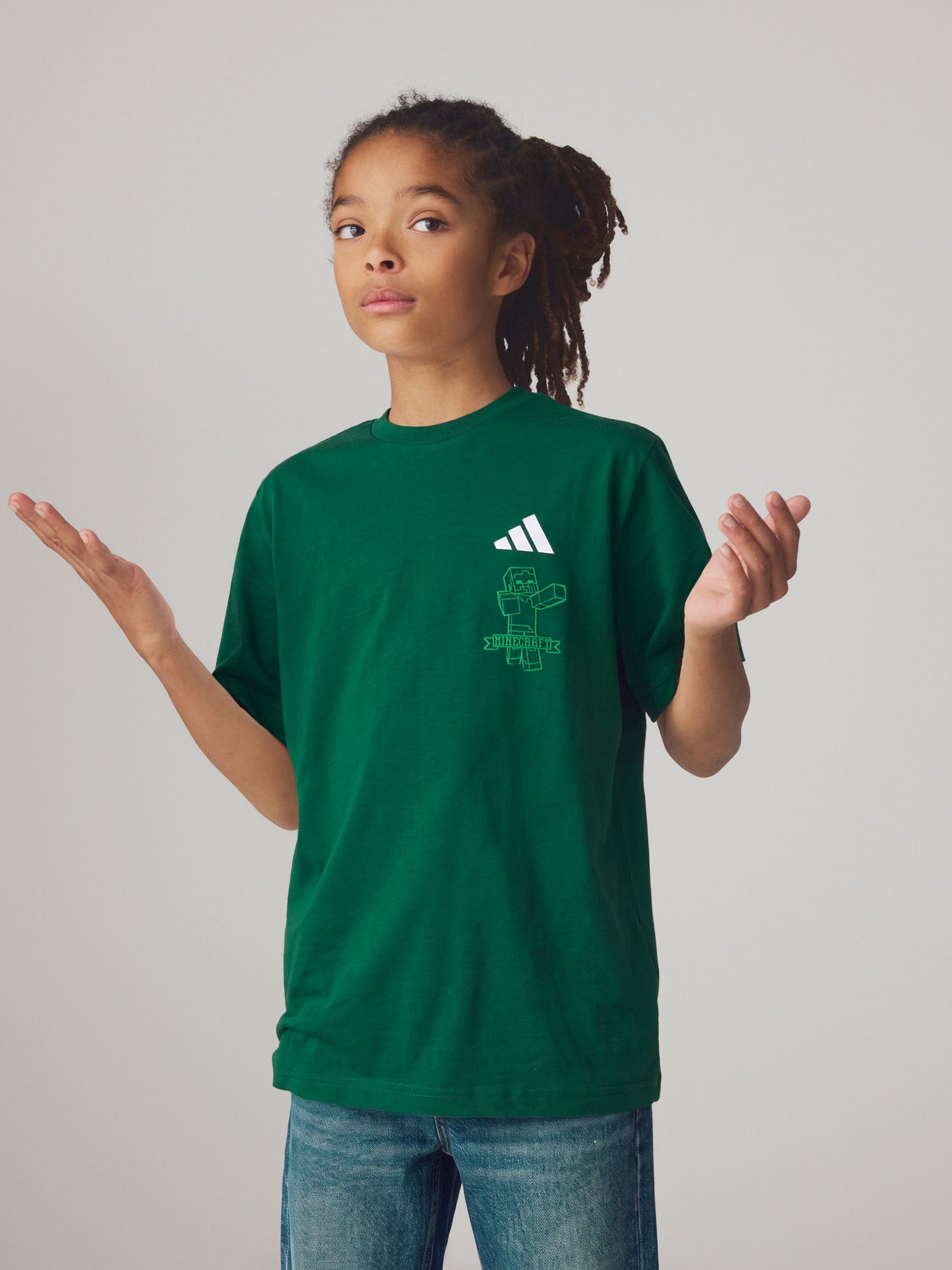 Dsiney Kidz - adidas Green Minecraft Graphic T-Shirt image 1
