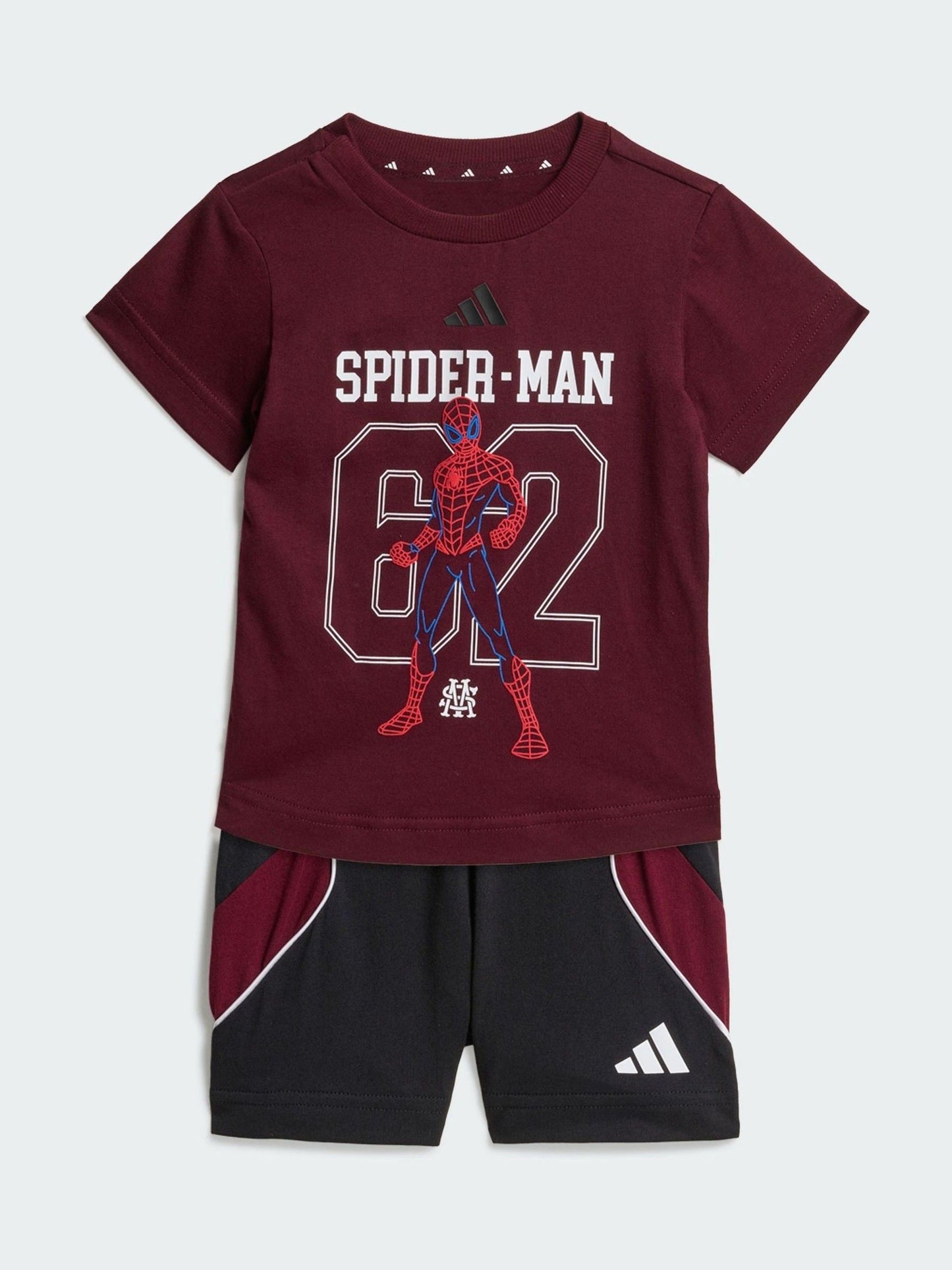 Dsiney Kidz - adidas Burgundy Red Spiderman Top and Shorts Set image 1