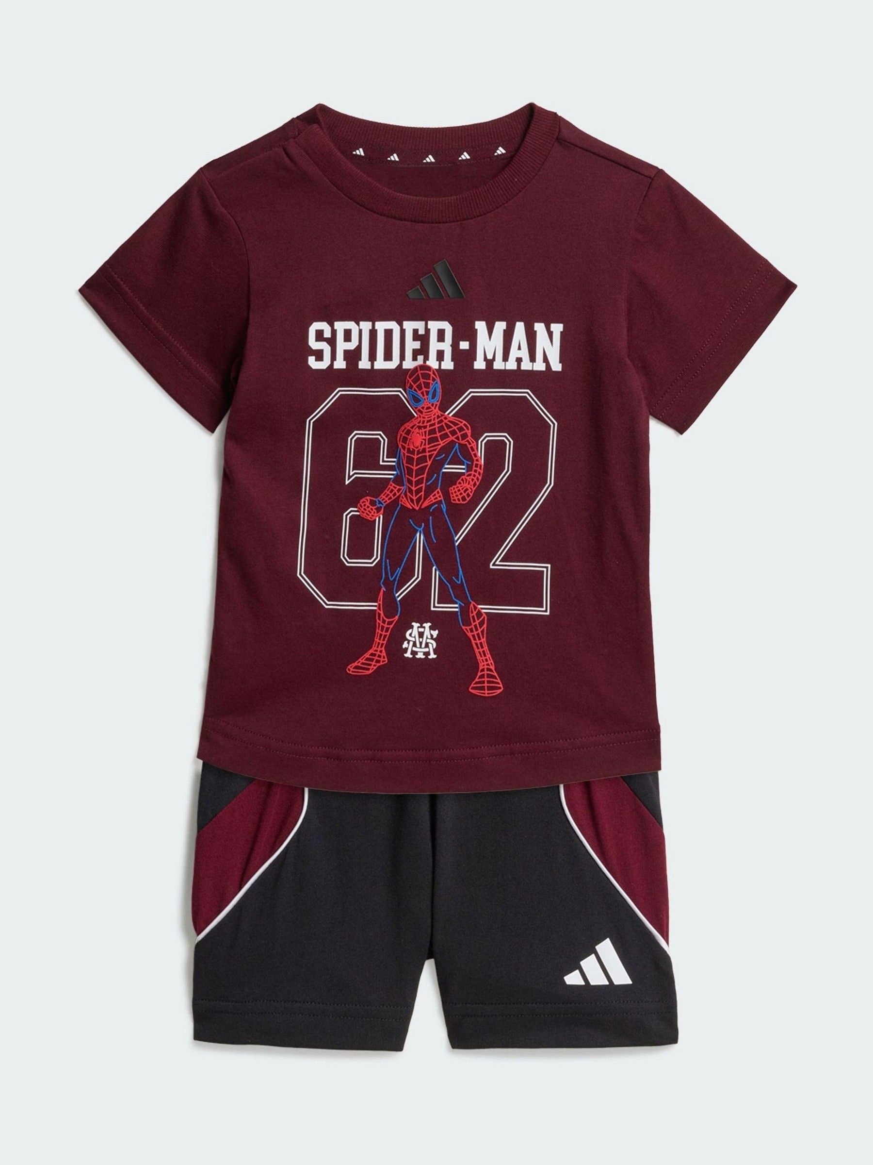 Dsiney Kidz - adidas Burgundy Red Spiderman Top and Shorts Set image 1