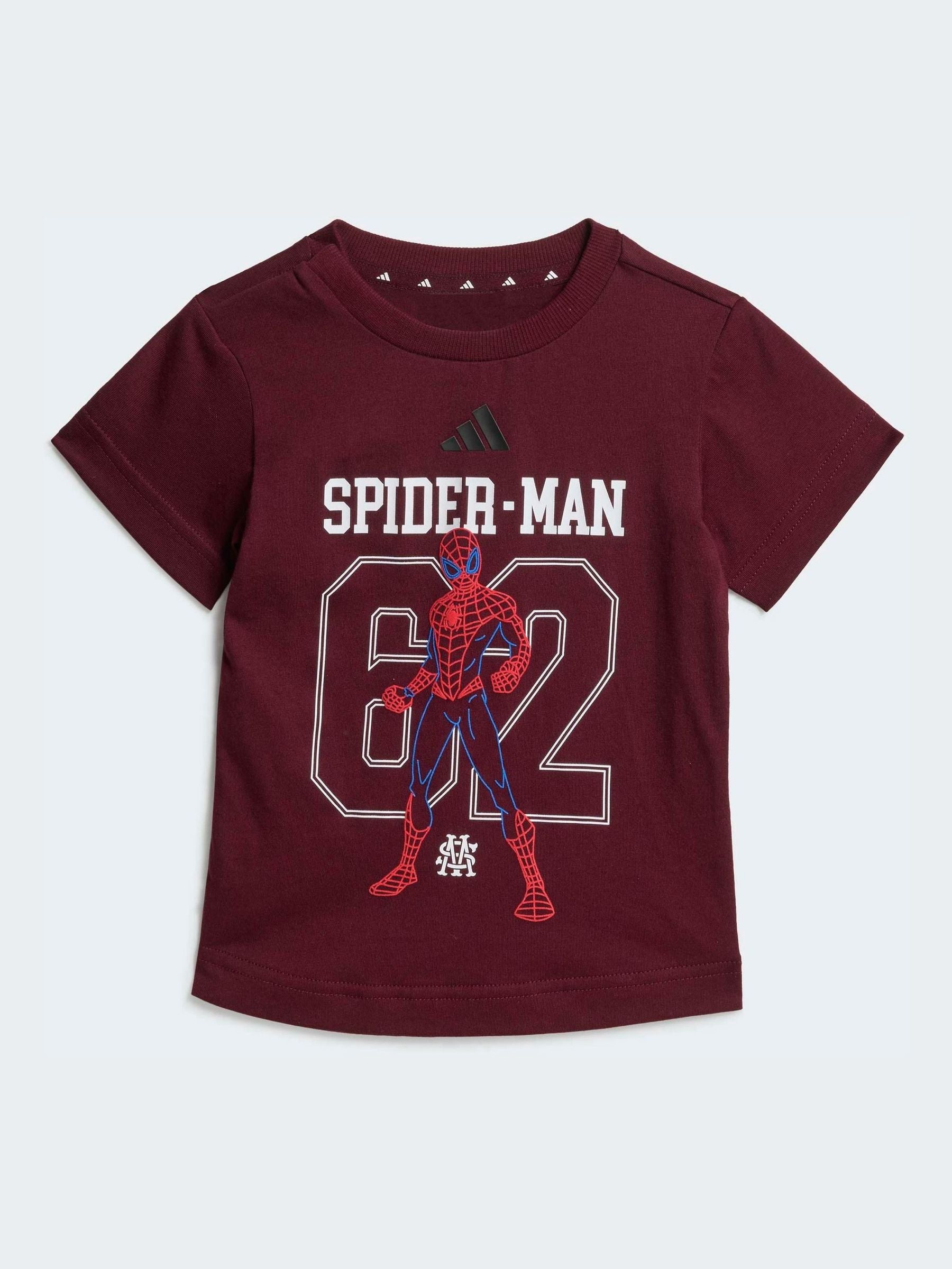 Dsiney Kidz - adidas Burgundy Red Spiderman Top and Shorts Set image 2