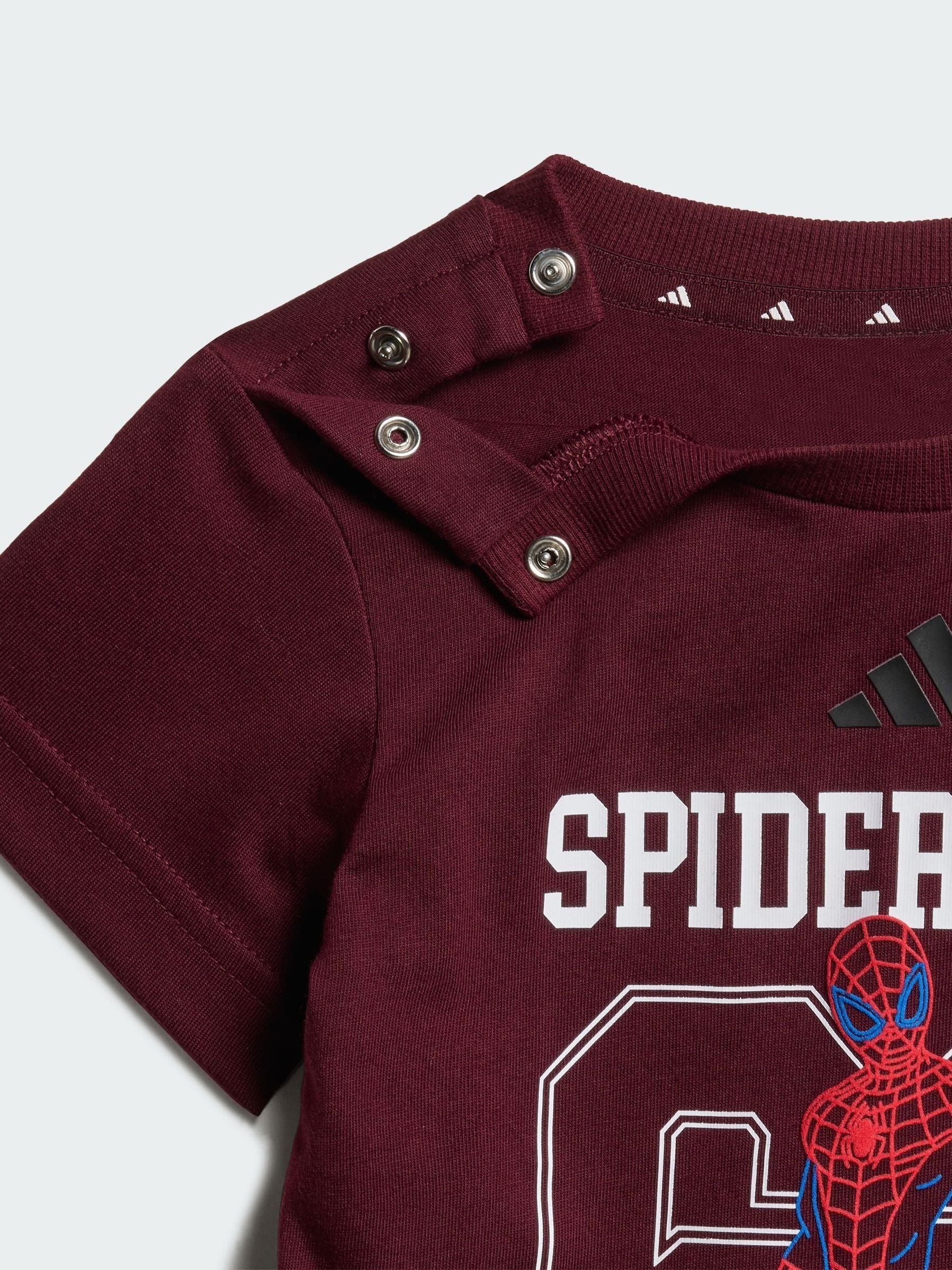 Dsiney Kidz - adidas Burgundy Red Spiderman Top and Shorts Set image 4