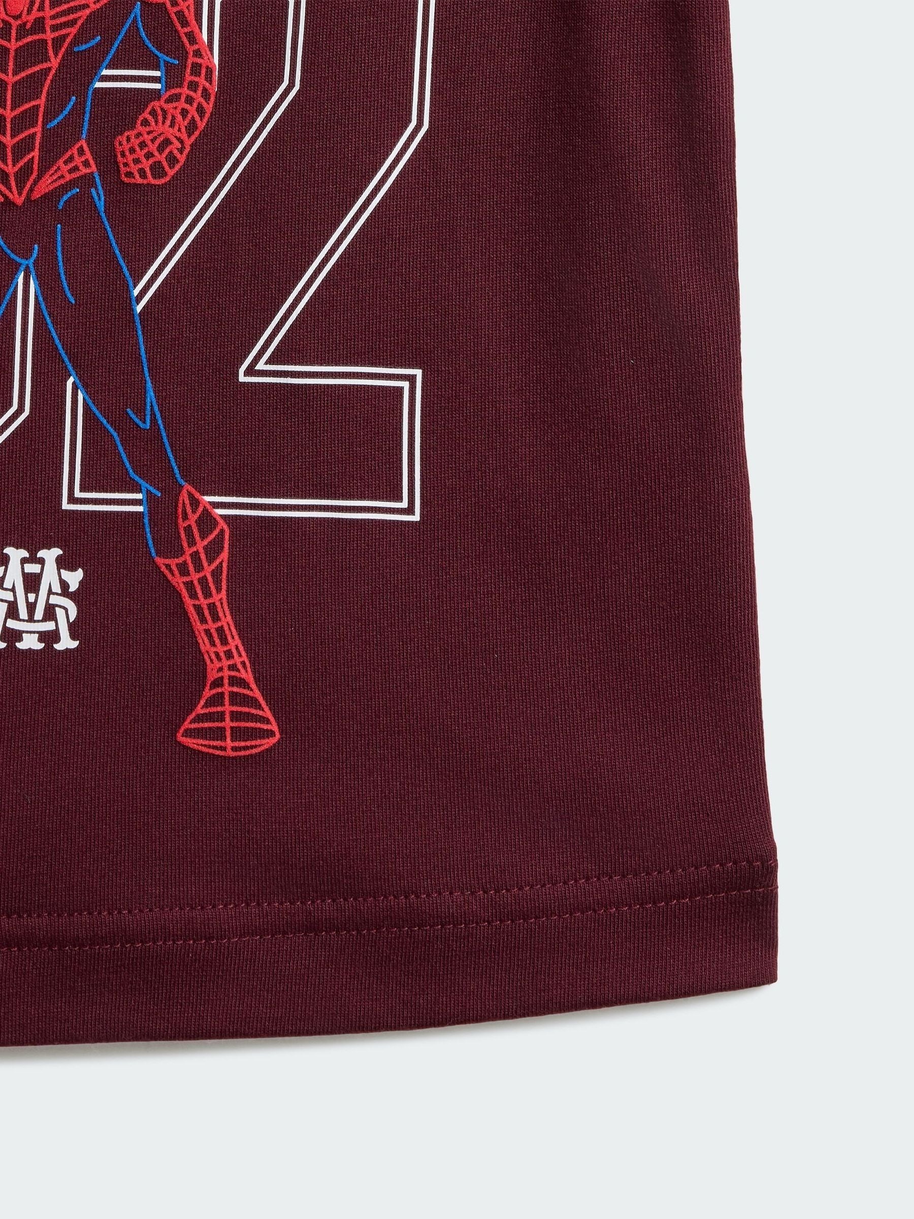 Dsiney Kidz - adidas Burgundy Red Spiderman Top and Shorts Set image 5
