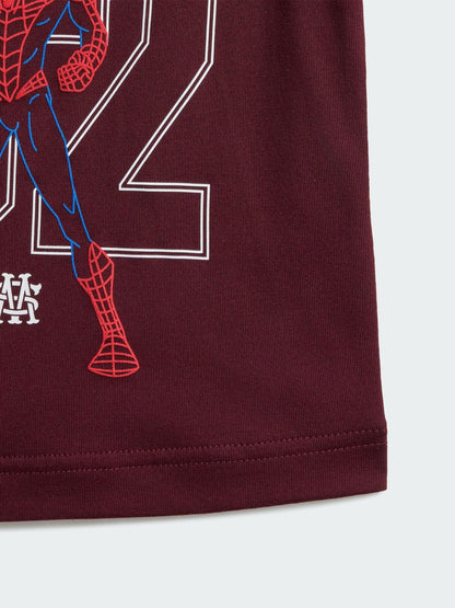 Dsiney Kidz - adidas Burgundy Red Spiderman Top and Shorts Set image 5