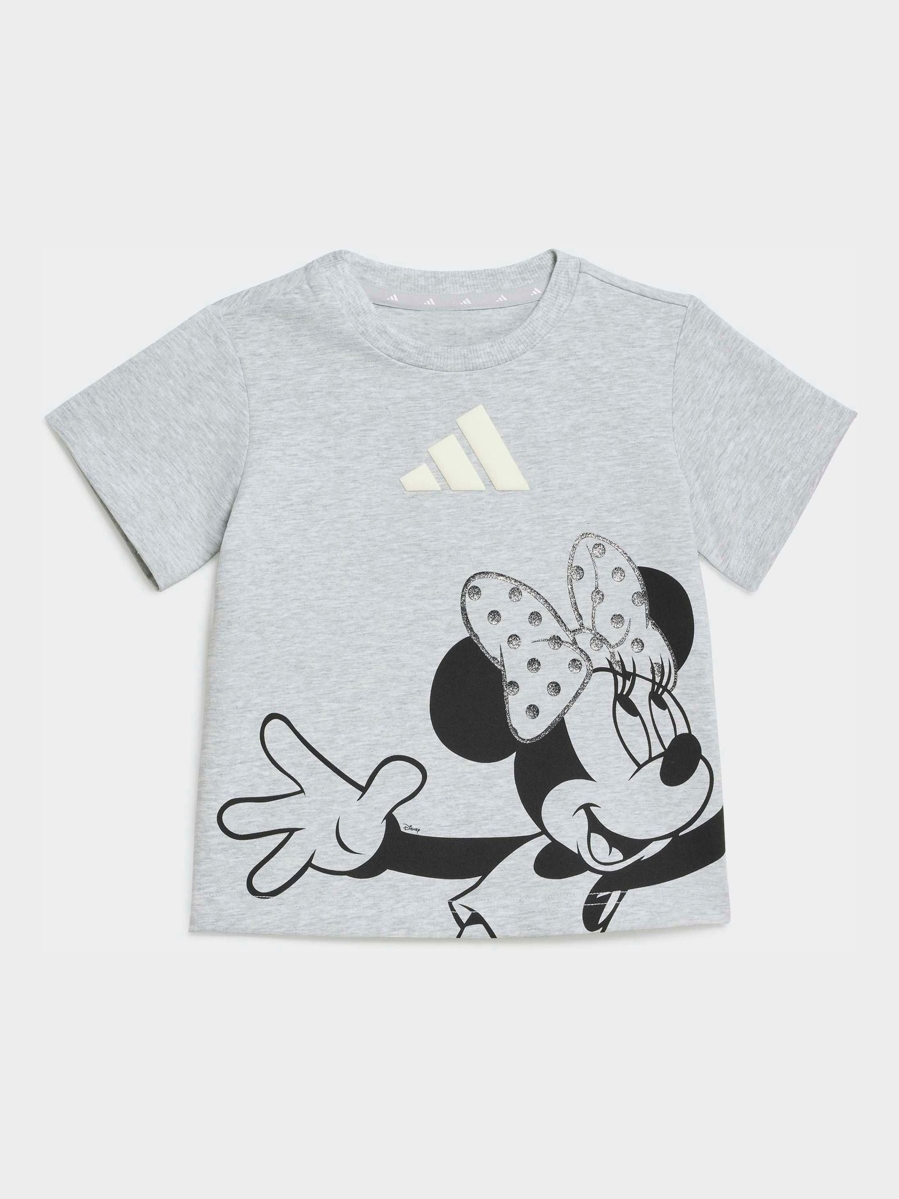 adidas Grey Disney Minnie Mouse Top and Shorts Set image 2