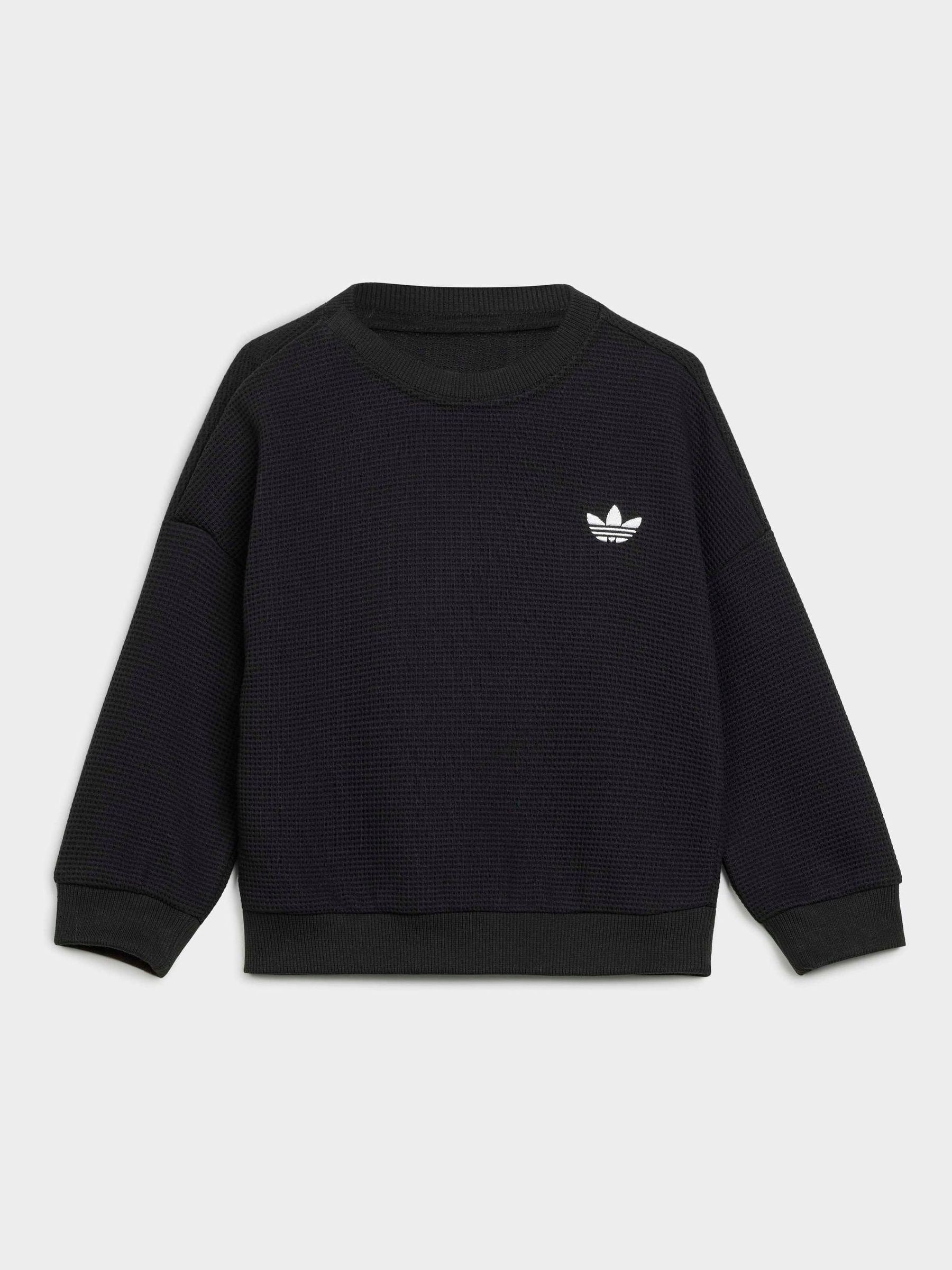 Dsiney Kidz - adidas Originals Black Waffle Texture Top and Joggers Set image 7