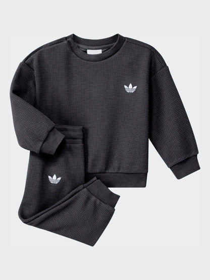 Dsiney Kidz - adidas Originals Black Waffle Texture Top and Joggers Set image 1