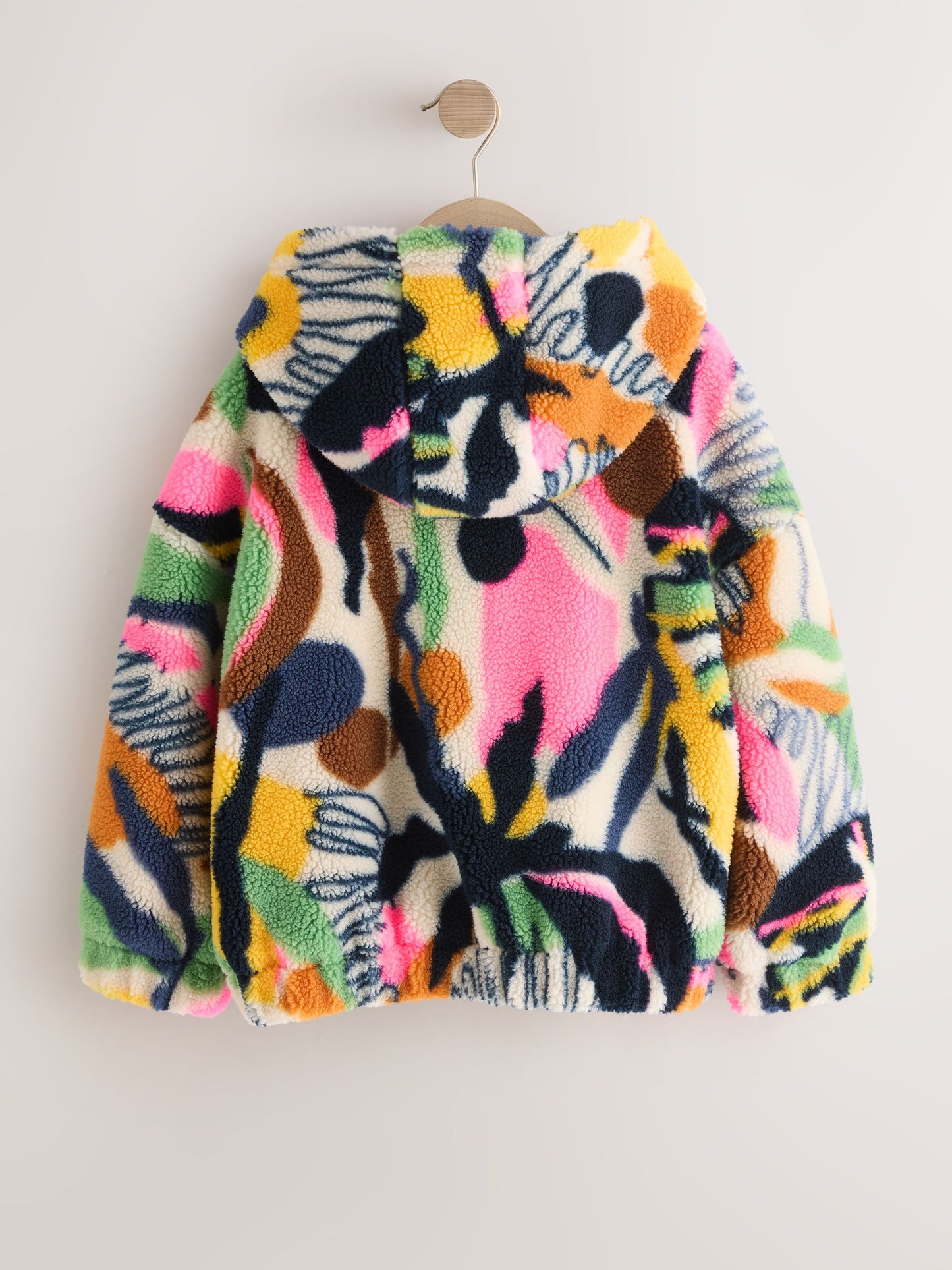 Dsiney Kidz - Abstract Leaf Print Zip Up Hoodied Borg Jacket (3-16yrs) image 6