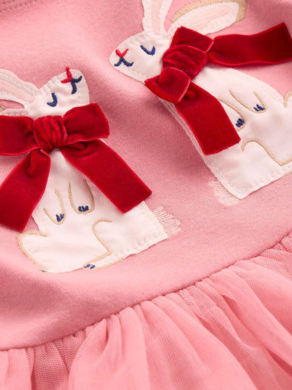 Boden Pink Appliqué Tulle Dress - image 3