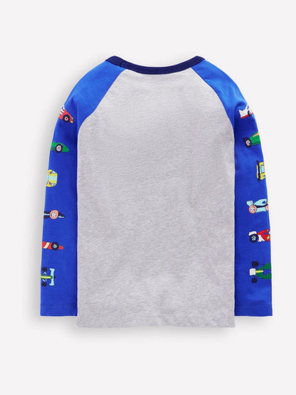 Dsiney Kidz - Boden Cream Printed Sleeve Raglan Top image 2