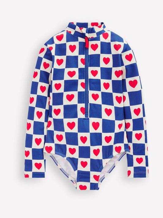 Dsiney Kidz - Boden Blue Heart Long Sleeve Swimsuit image 1