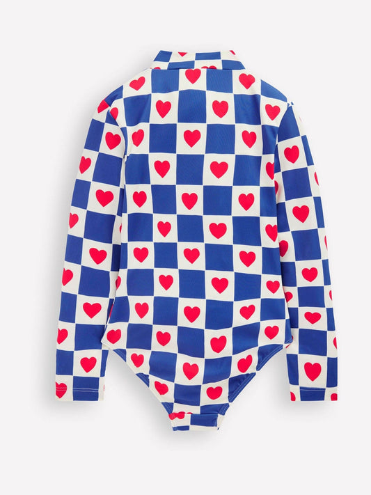 Dsiney Kidz - Boden Blue Heart Long Sleeve Swimsuit image 2