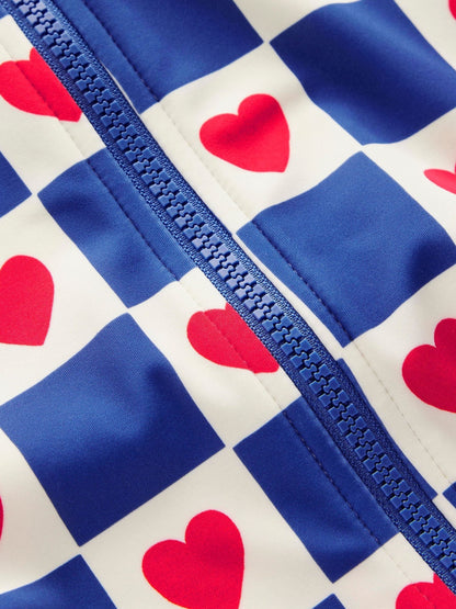 Boden Blue Heart Long Sleeve Swimsuit image 3