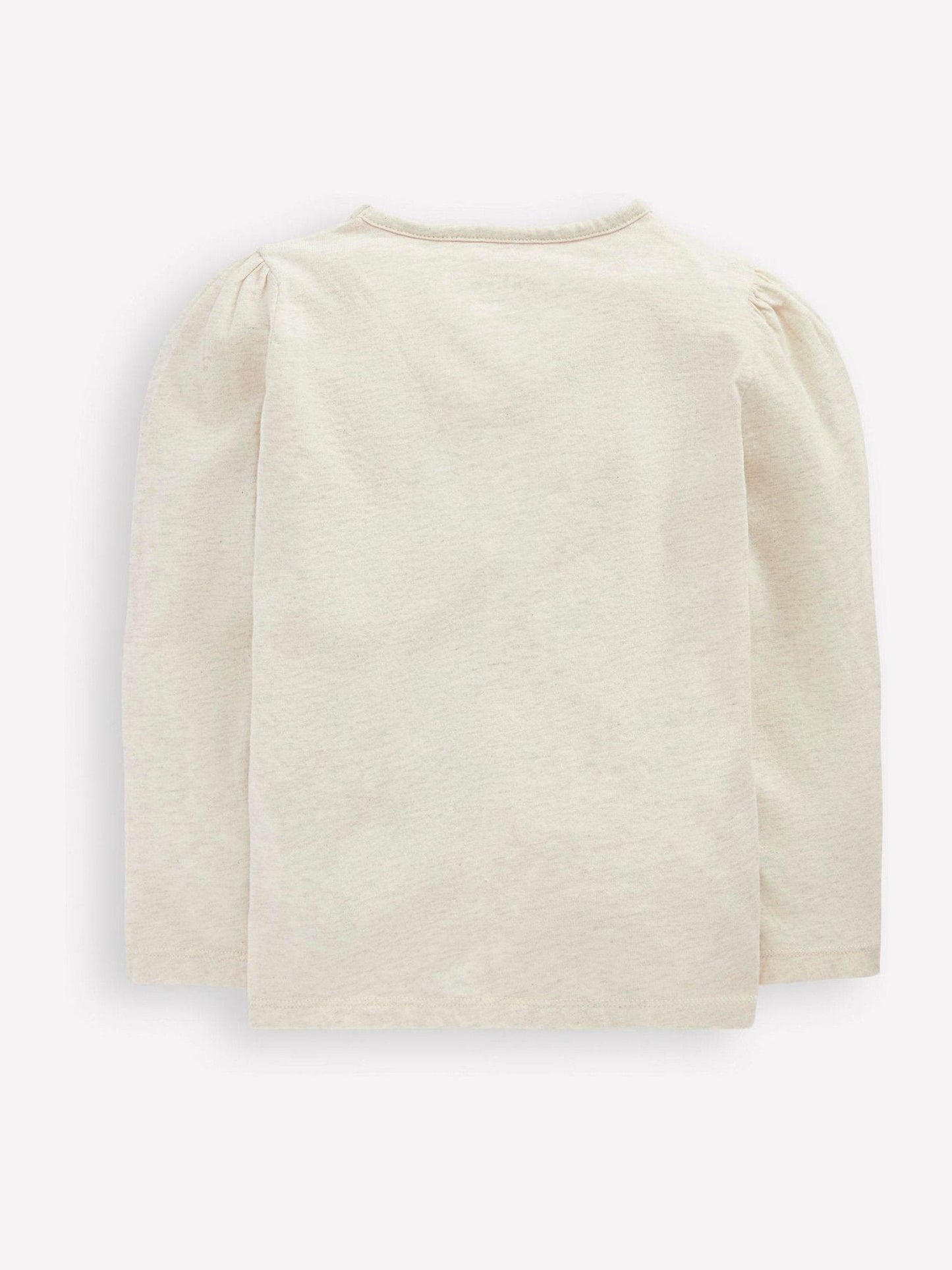 Boden Cream Heart Puff Sleeve Applique T-Shirt image 2