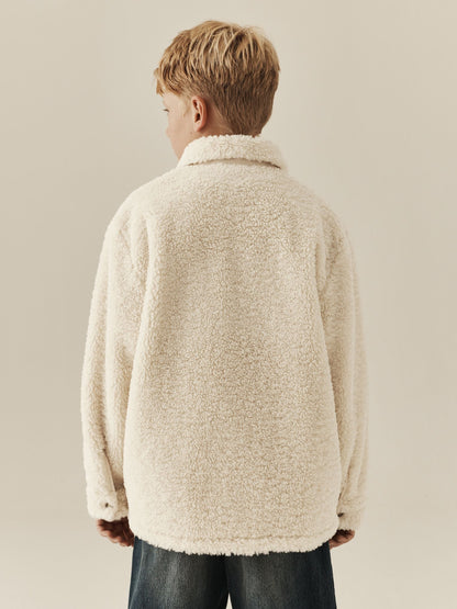 Ecru Borg Fleece Shacket (3-16yrs) - image 3