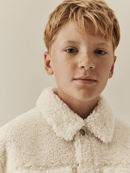Ecru Borg Fleece Shacket (3-16yrs) - image 4