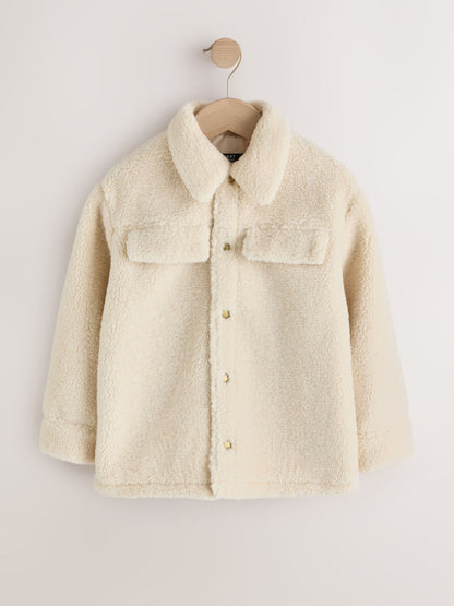 Ecru Borg Fleece Shacket (3-16yrs) - image 6