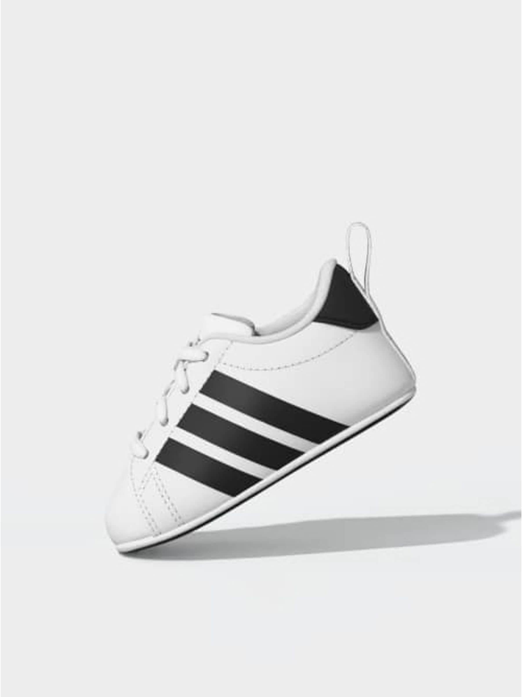 adidas White Grand Court Crib Trainers image 3