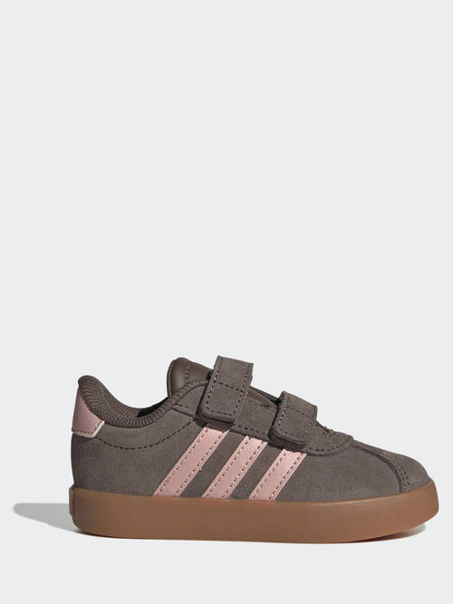 adidas Brown/Pink VL Court 3.0 Hook and Loop Infant Trainers image 1