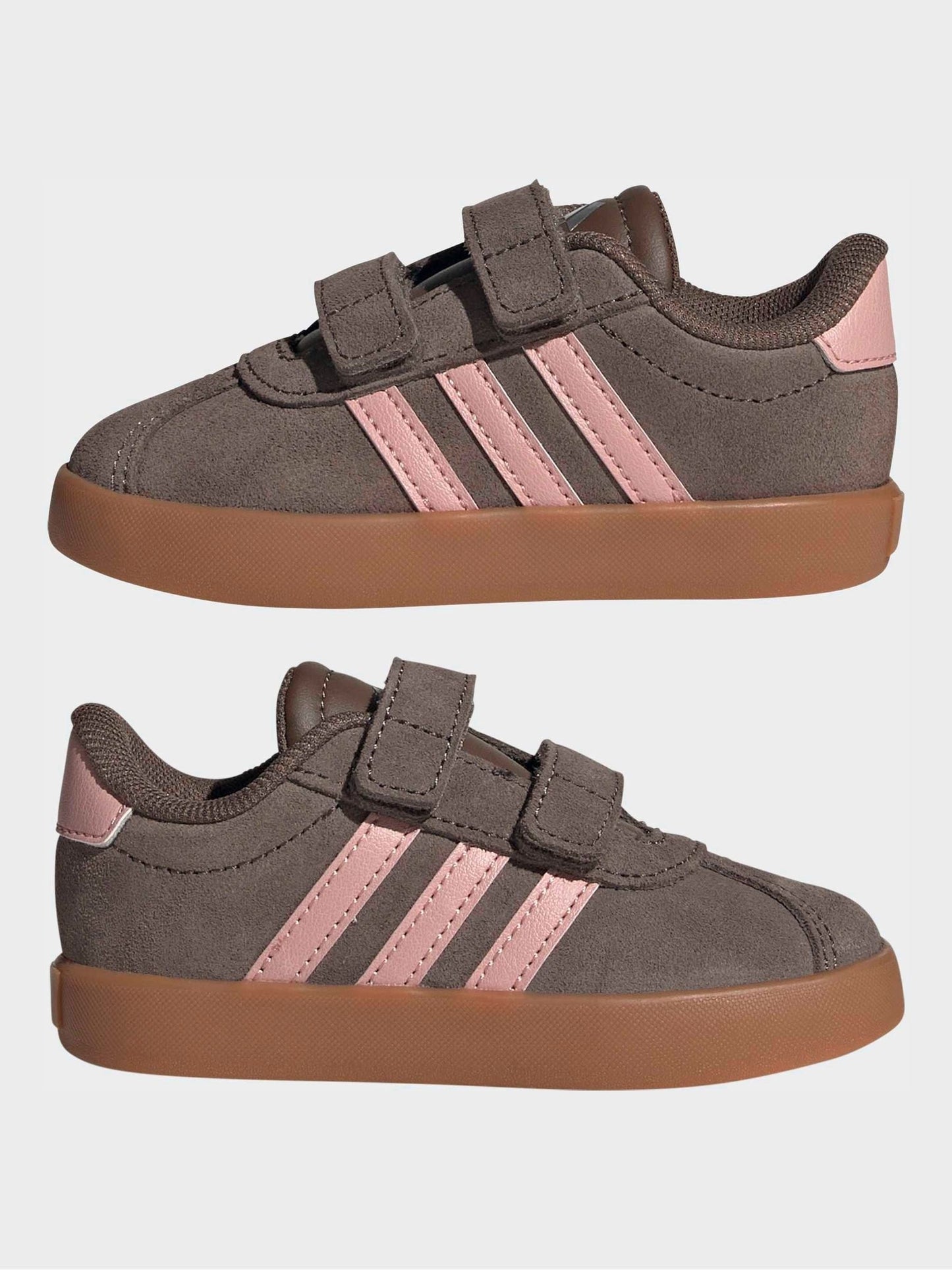 adidas Brown/Pink VL Court 3.0 Hook and Loop Infant Trainers image 5