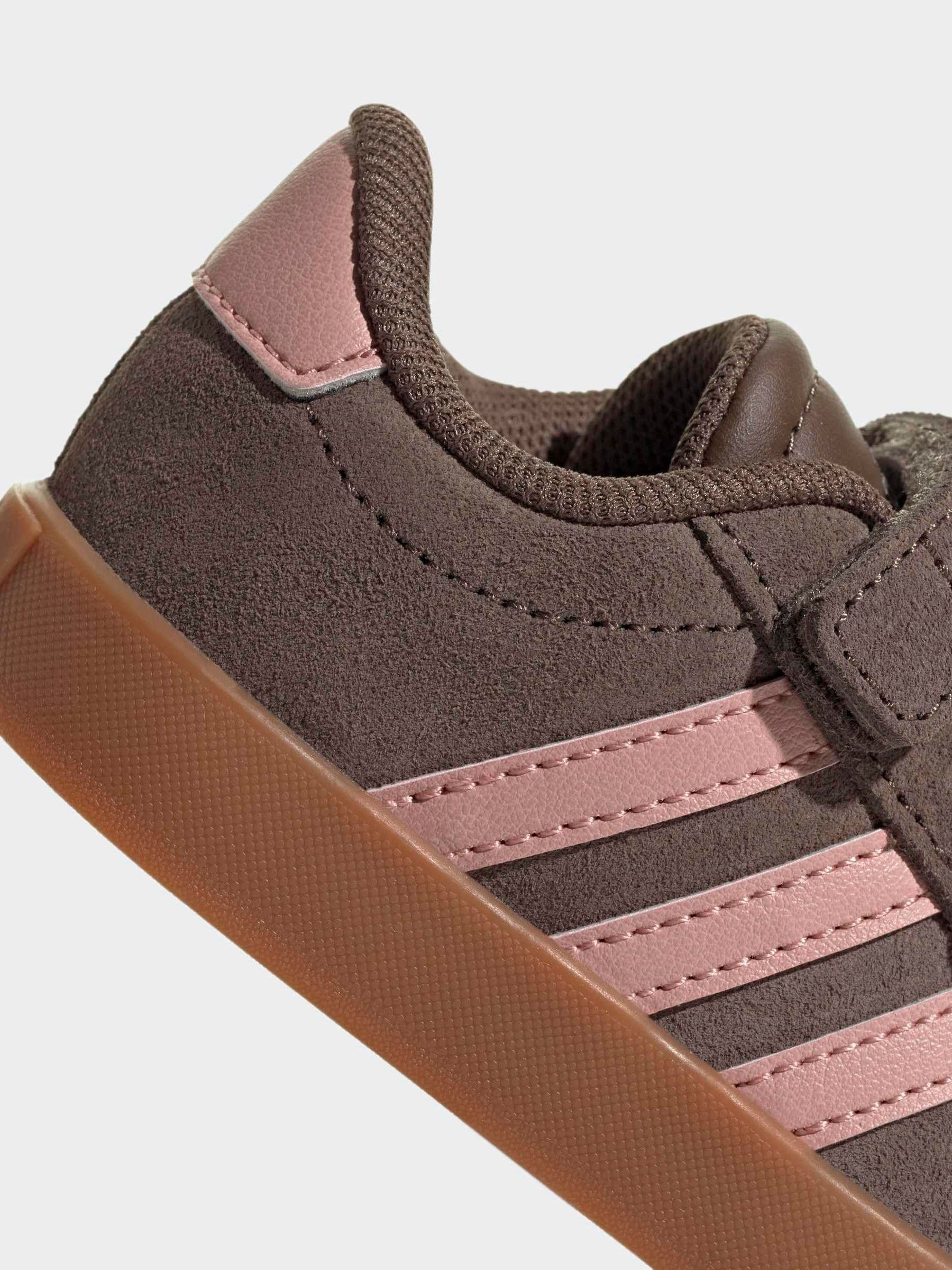adidas Brown/Pink VL Court 3.0 Hook and Loop Infant Trainers image 9