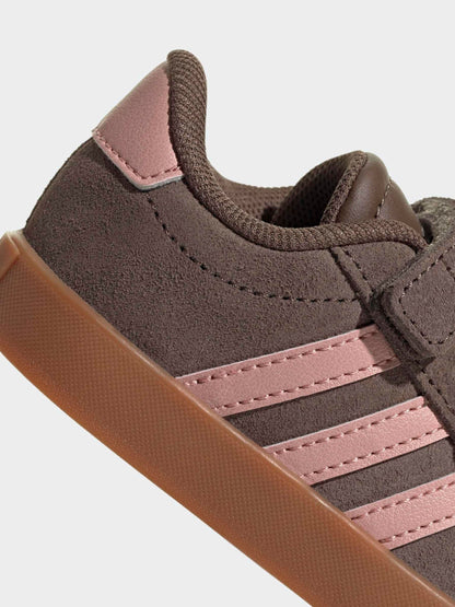 adidas Brown/Pink VL Court 3.0 Hook and Loop Infant Trainers image 9