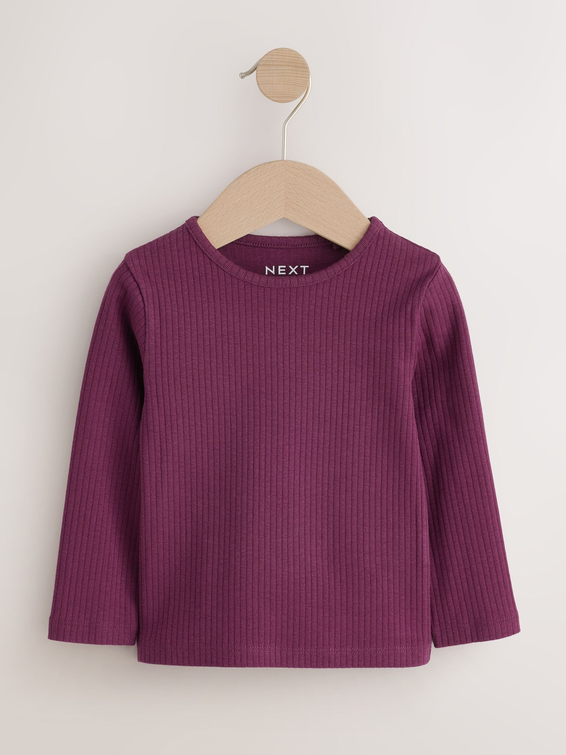 Dsiney Kidz - Purple/Green Long Sleeve Ribbed Tops 5 Pack (3mths-7yrs) image 2