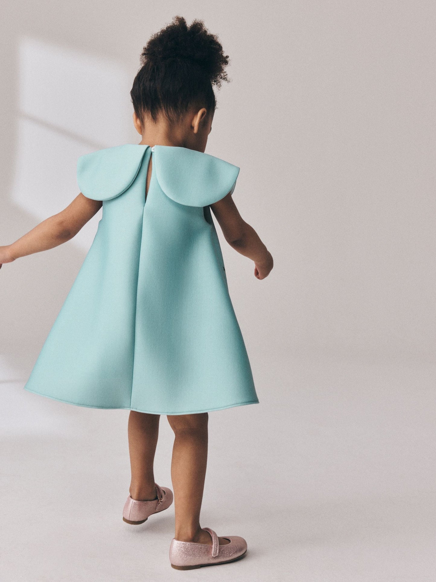 Dsiney Kidz - Green Sleeveless Diamante Scuba Collar Dress (3mths-7yrs) image 3