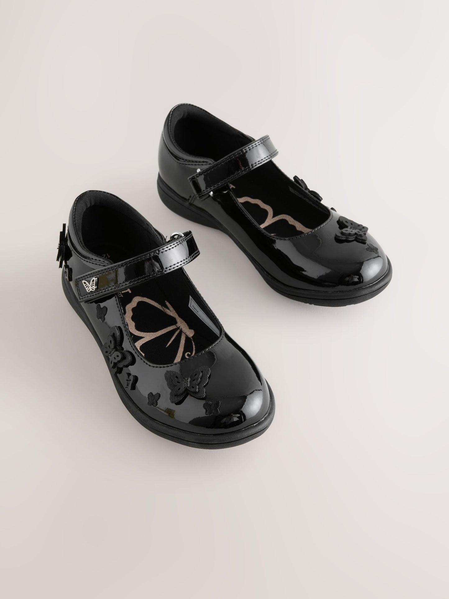 Black Patent Wide Fit (G) School Butterfly Mary Jane Shoes image 1