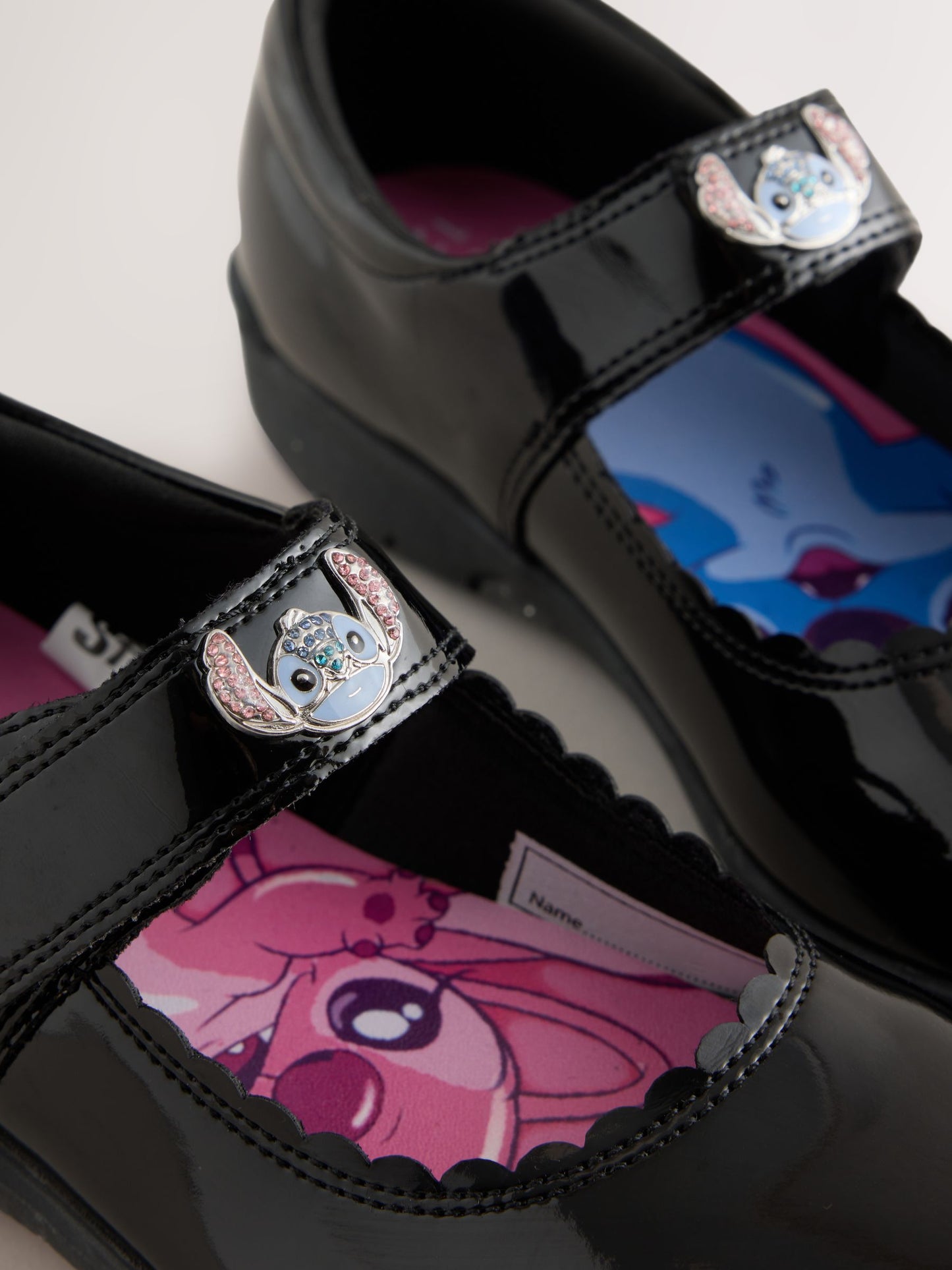 Black Lilo & Stitch Mary Jane Patent School Shoes image 3