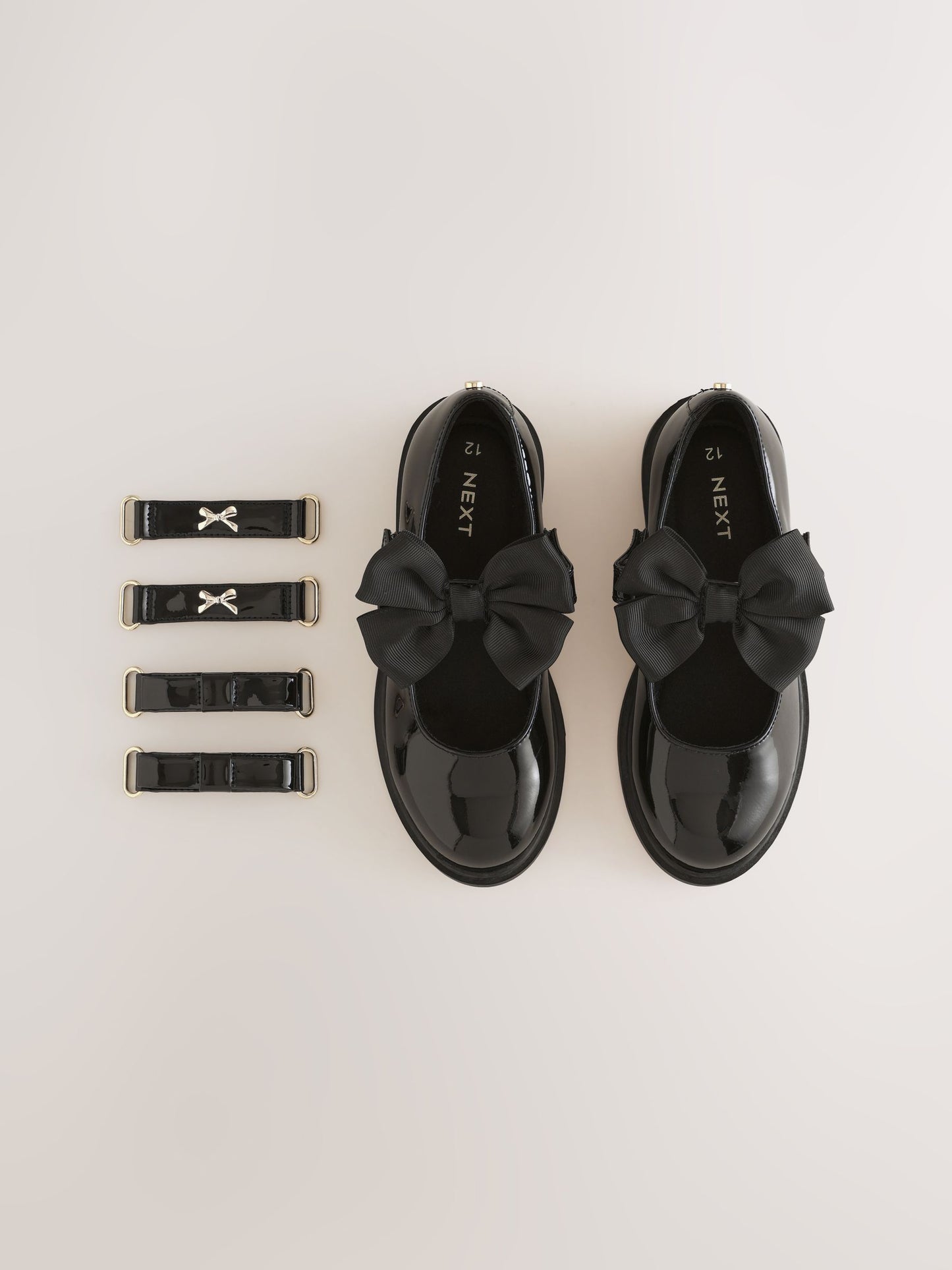 Black Patent Interchangable Strap Mary Jane School Shoes image 5