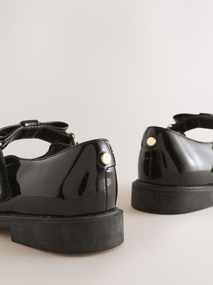 Black Patent Interchangable Strap Mary Jane School Shoes image 8