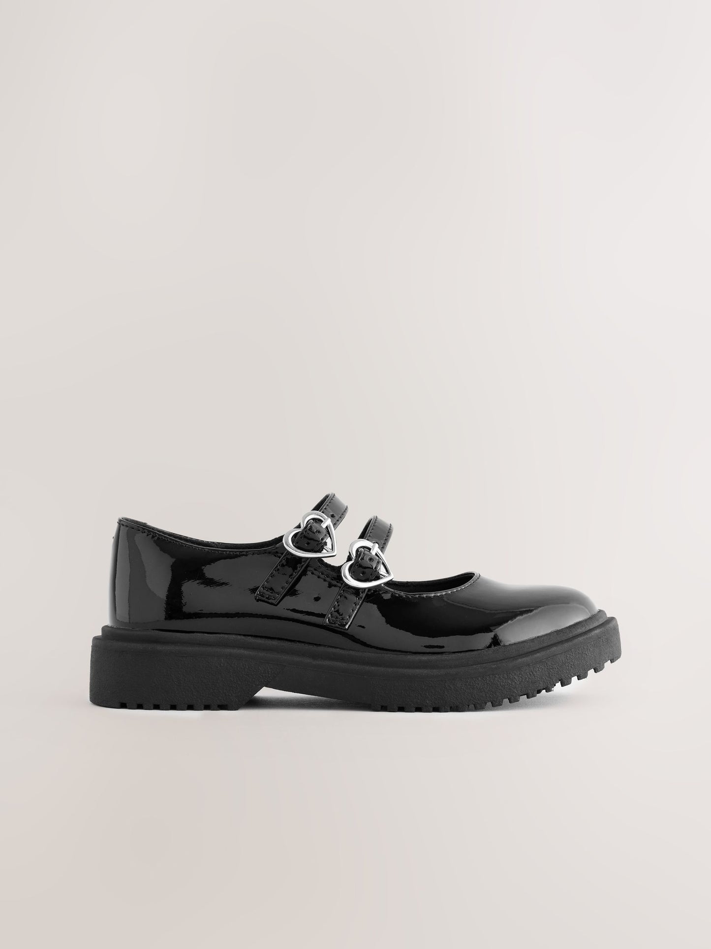 Black Patent School Chunky Double Buckle Mary Jane Shoes image 2