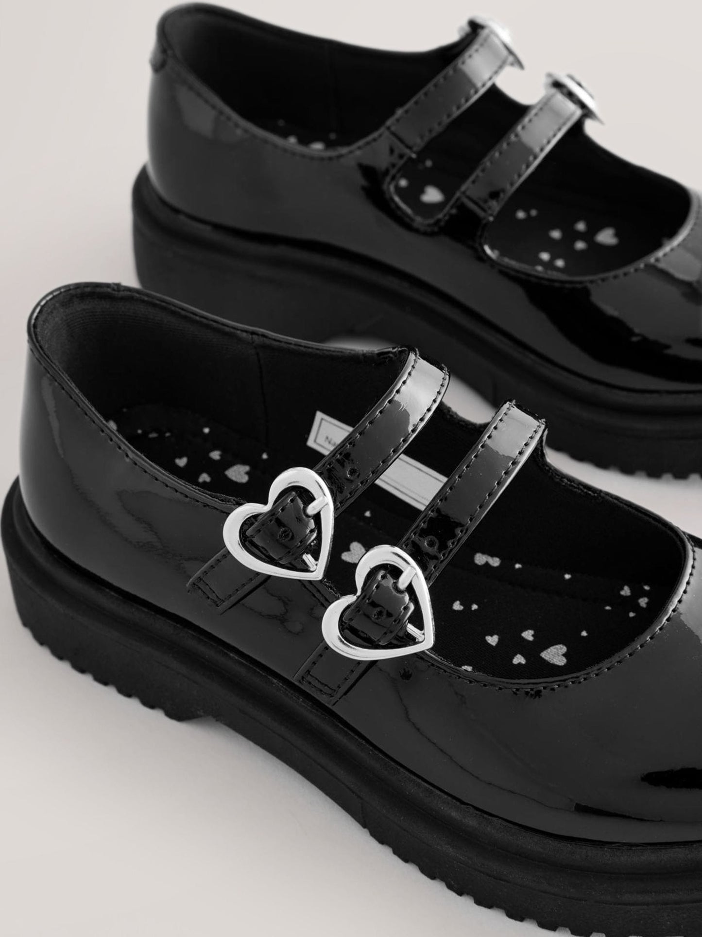Black Patent School Chunky Double Buckle Mary Jane Shoes image 3