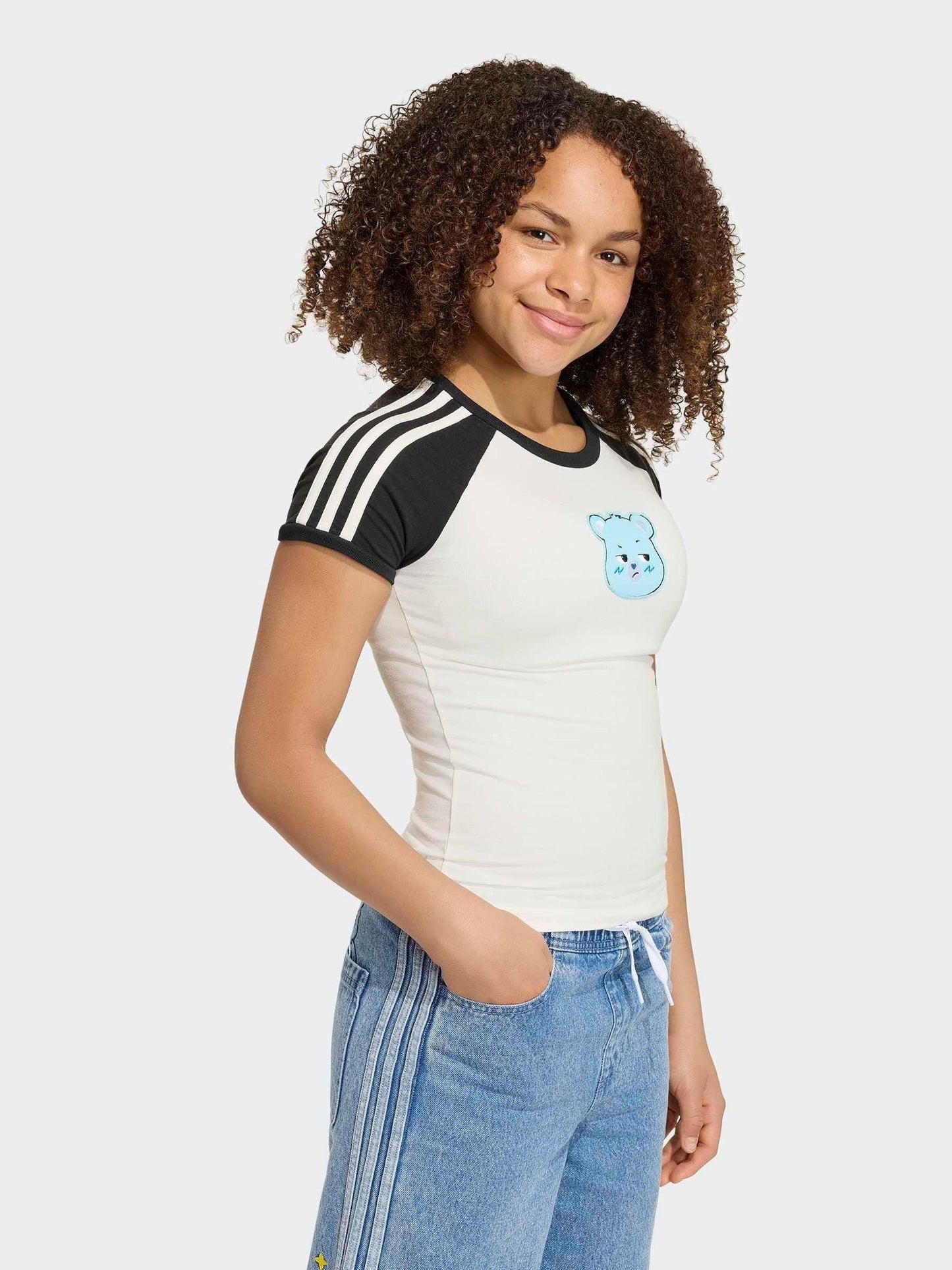 Dsiney Kidz - adidas Originals White Care Bears 3 Stripe T-Shirt image 1