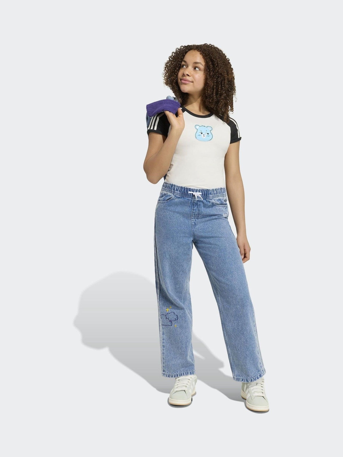 Dsiney Kidz - adidas Originals White Care Bears 3 Stripe T-Shirt image 3