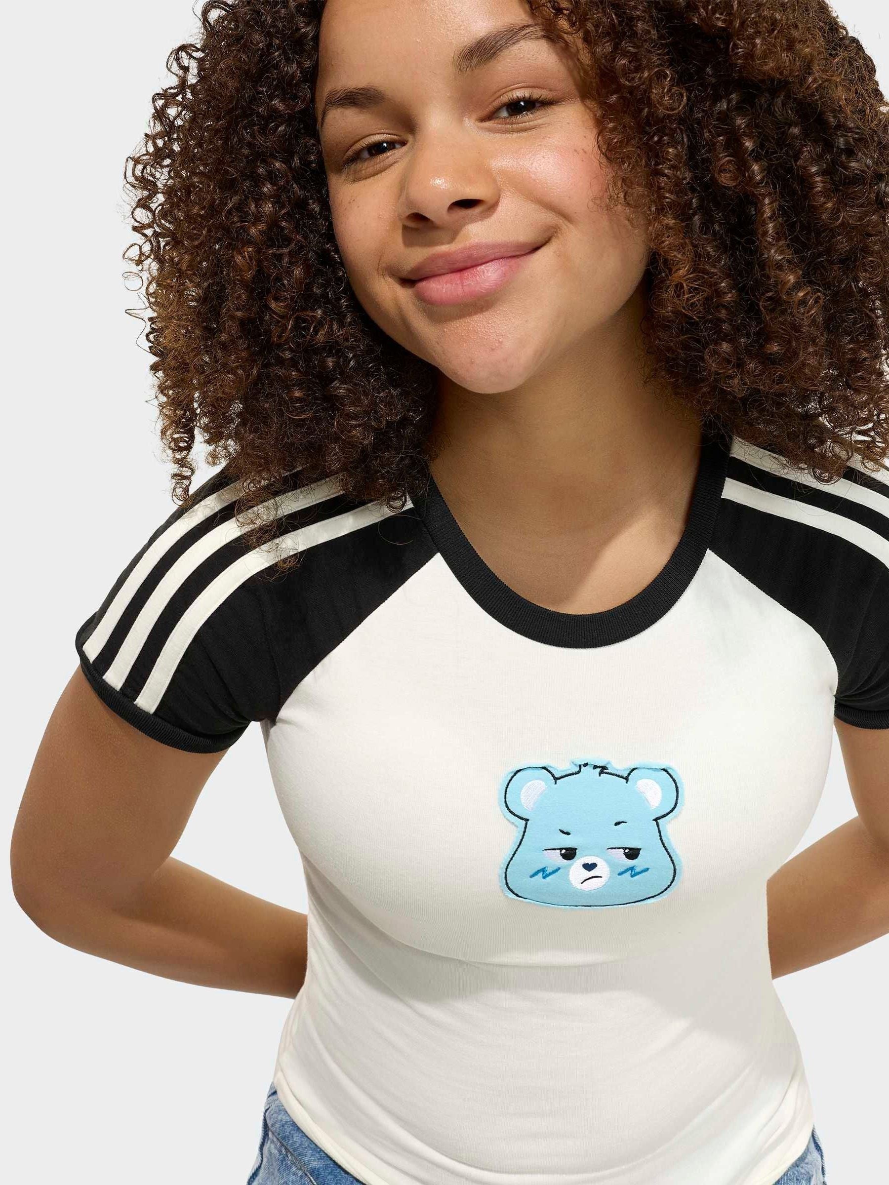 Dsiney Kidz - adidas Originals White Care Bears 3 Stripe T-Shirt image 4