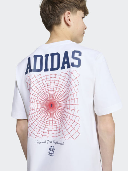 Dsiney Kidz - adidas White Spiderman Graphic T-Shirt image 2