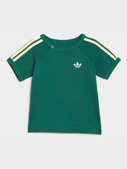Dsiney Kidz - adidas Originals Green 3-Stripe Top & Short Set image 2