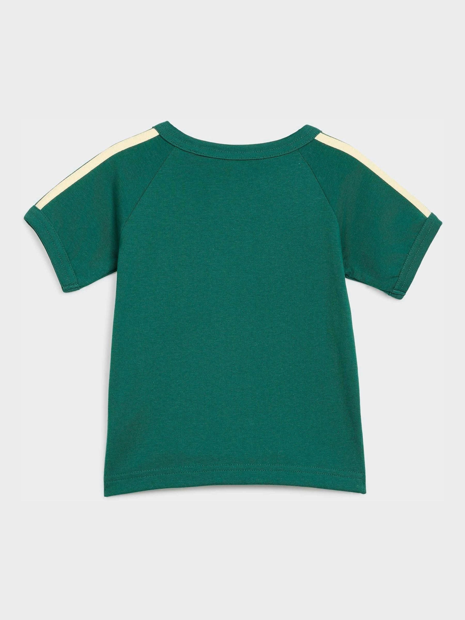 Dsiney Kidz - adidas Originals Green 3-Stripe Top & Short Set image 3
