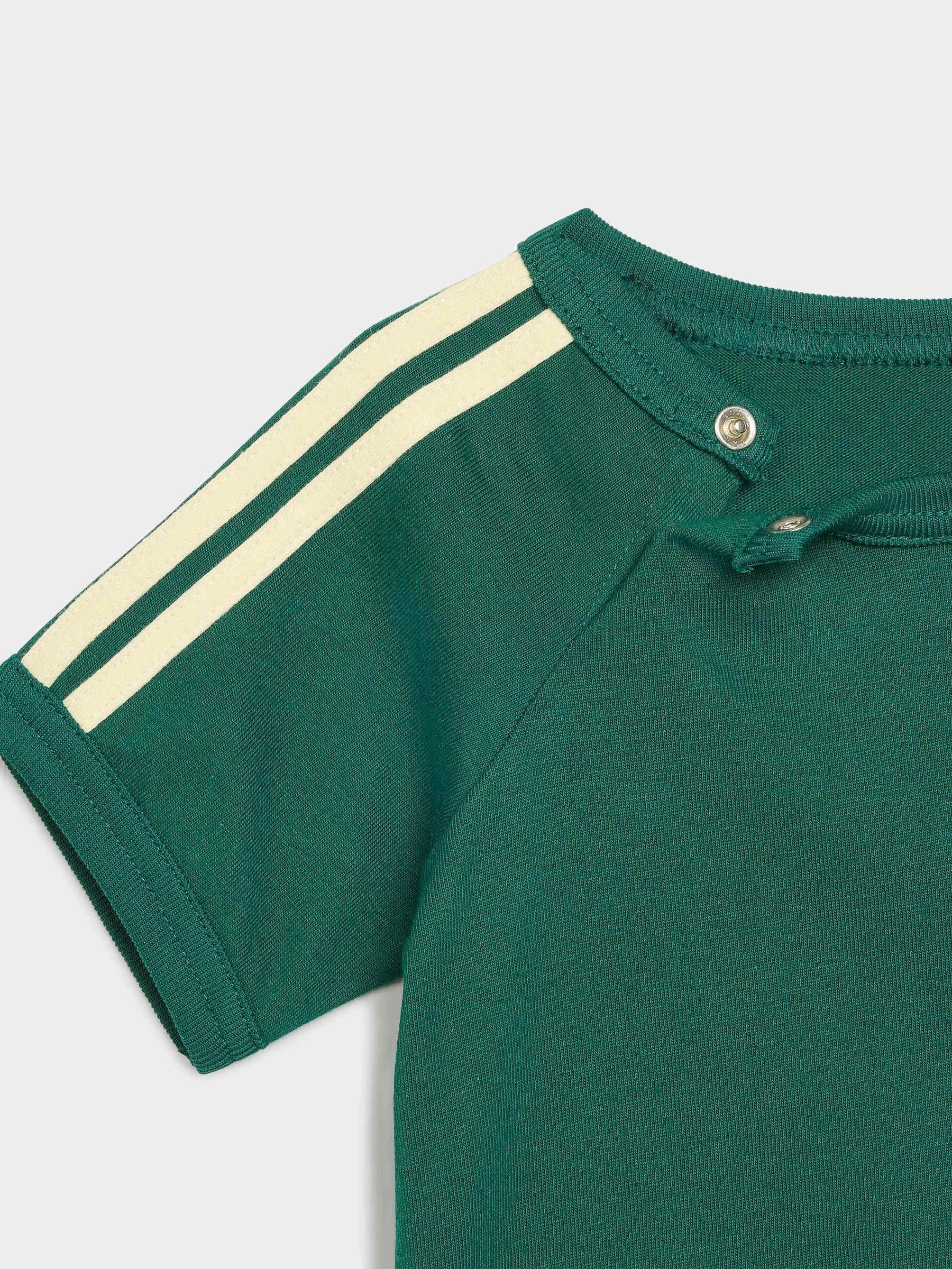 Dsiney Kidz - adidas Originals Green 3-Stripe Top & Short Set image 4
