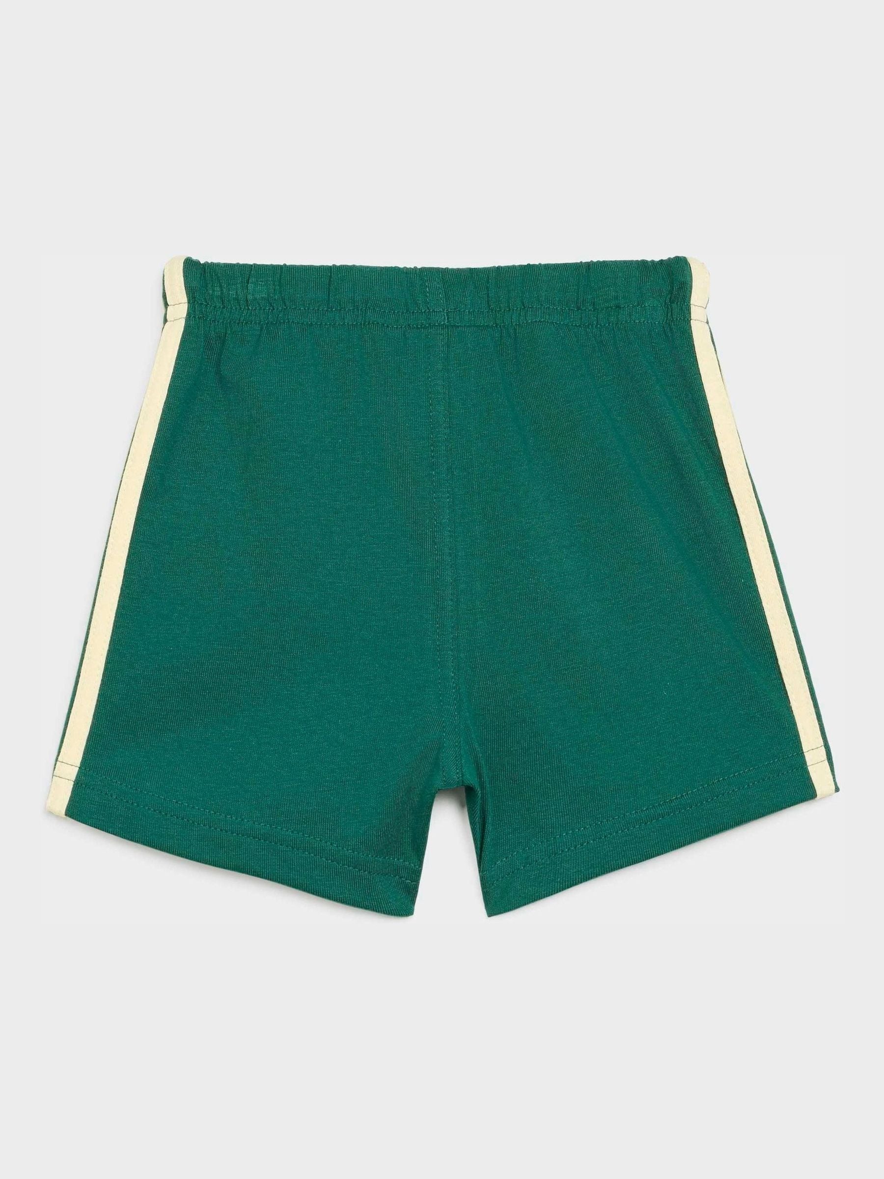 Dsiney Kidz - adidas Originals Green 3-Stripe Top & Short Set image 5